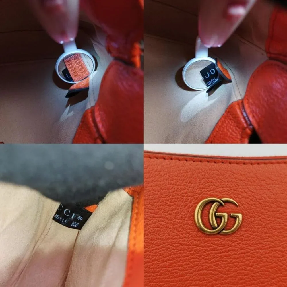 Gucci Aphrodite Orange Leather Shoulder Bag - Picture 8 of 10